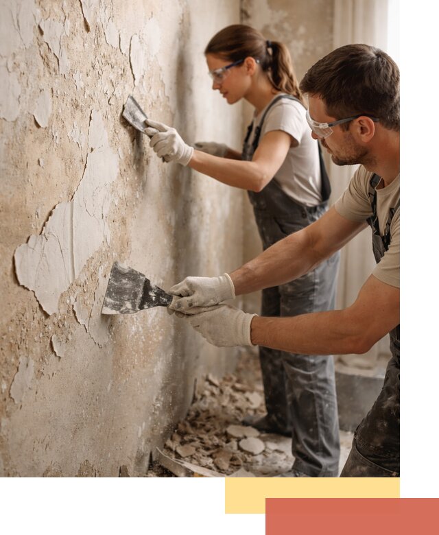 Снятие старой шпаклевки и подготовка поверхностей в Анапе