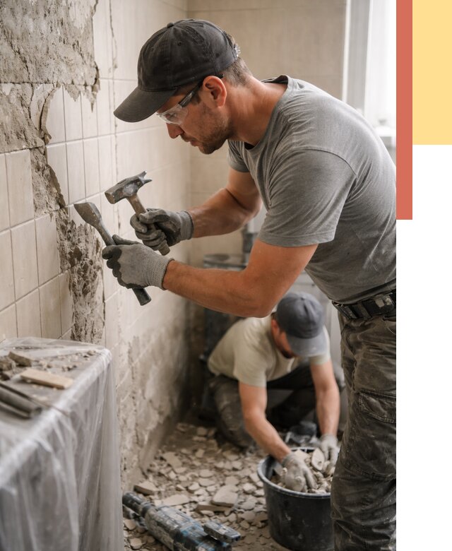 Демонтаж плитки со стен в Анапе от 883 руб. — быстро и недорого | ОТДЕЛОЧНИК-Нпа