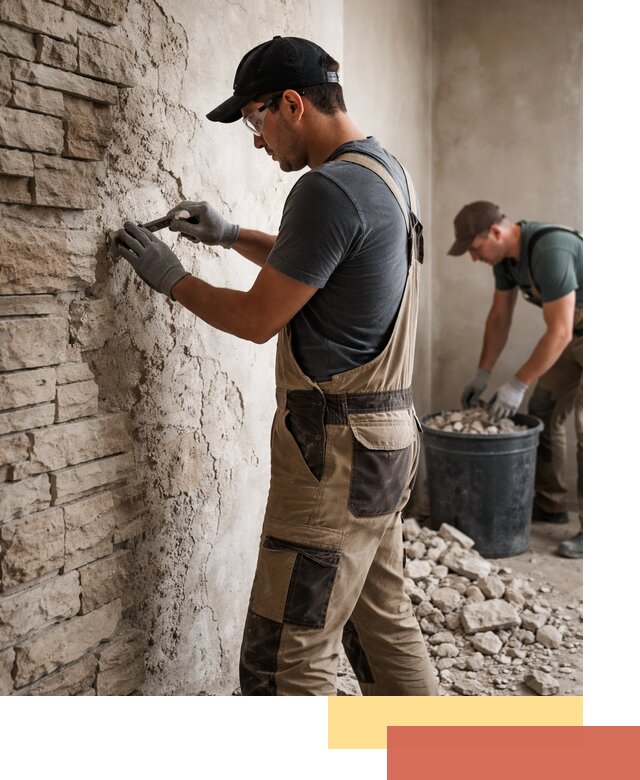 Демонтаж декоративного камня в Анапе профессионально и безопасно