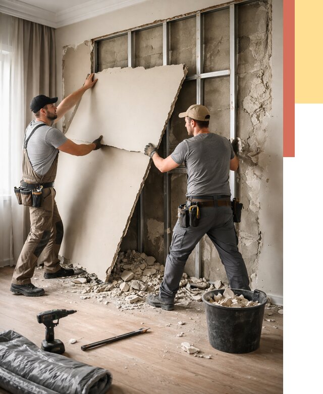 Демонтаж гипсокартона со стен в Анапе от 363 руб. — услуги демонтажа | ОТДЕЛОЧНИК-Нпа