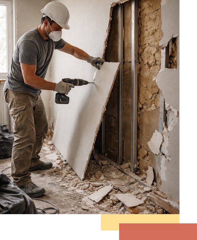 Демонтаж гипсокартона со стен в Анапе качественно и быстро