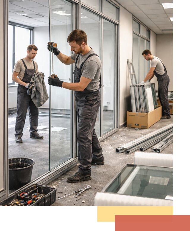 Демонтаж стеклянных перегородок в Анапе быстро и безопасно