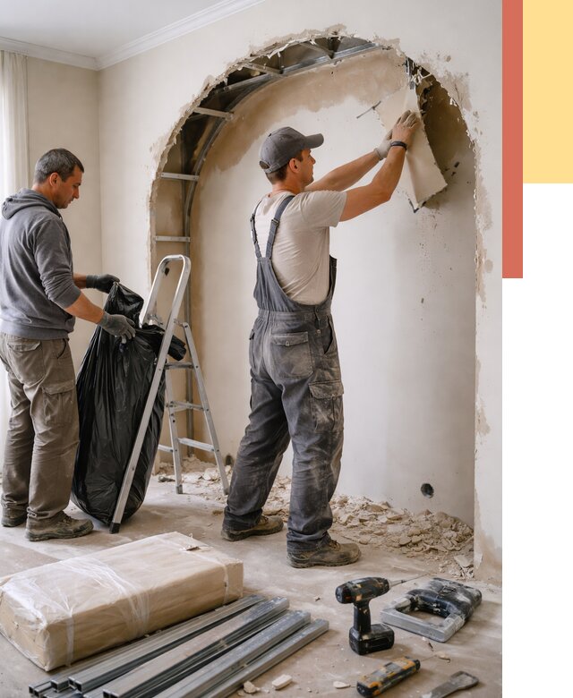 Демонтаж арки из гипсокартона в Анапе от 3634 руб. — услуги под ключ | ОТДЕЛОЧНИК-Нпа