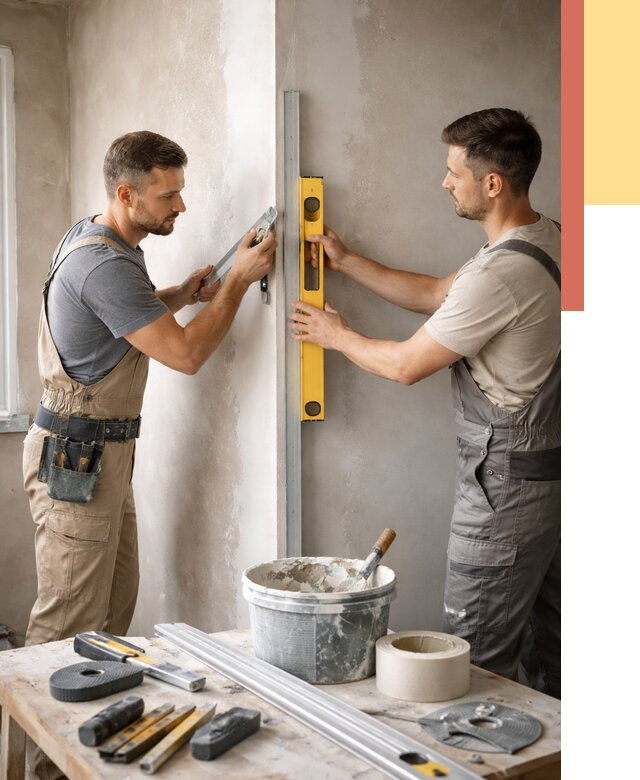 Выведение углов стен в Анапе от 1921 руб. быстро и недорого | ОТДЕЛОЧНИК-Нпа