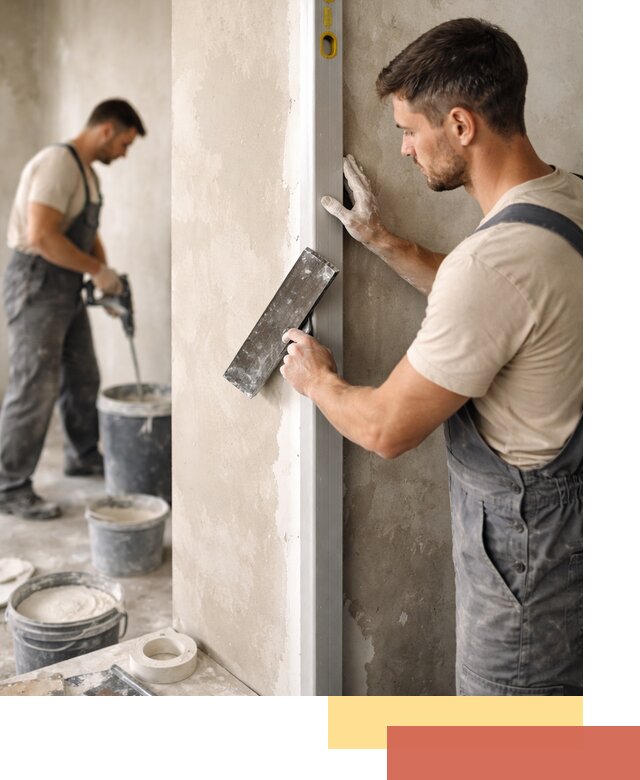 Выведение углов стен в Анапе: монтаж и оштукатуривание