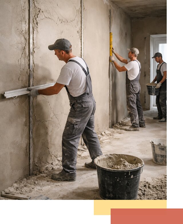 Штукатурка стен по маякам в Анапе — точная и ровная поверхность