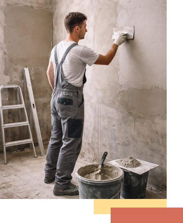 Штукатурка стен в ванной под ключ в Анапе