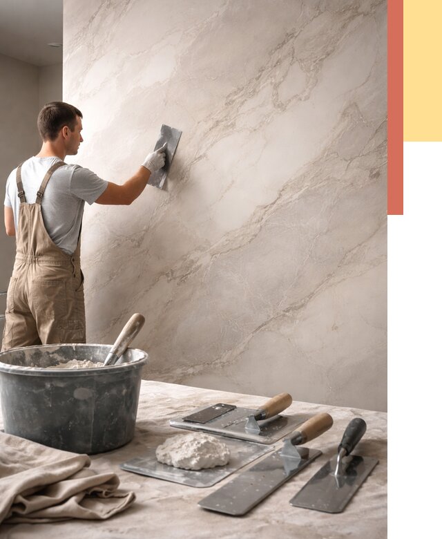 Декоративная штукатурка под мрамор в Анапе от 2908 руб./м² — быстро и недорого | ОТДЕЛОЧНИК-Нпа