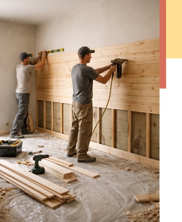 Монтаж деревянной вагонки на стены в Анапе от 7788 руб. | Услуги монтажа вагонки | ОТДЕЛОЧНИК-Нпа