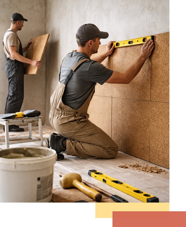 Монтаж пробковых панелей на стены в Анапе быстро и качественно