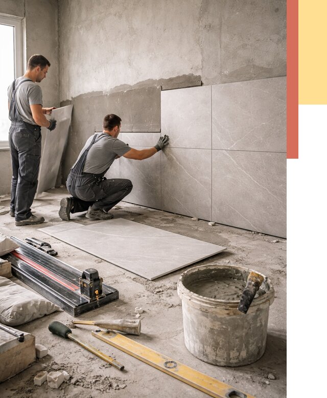 Облицовка стен керамогранитом в Анапе от 4361 руб./м² — услуги под ключ | ОТДЕЛОЧНИК-Нпа