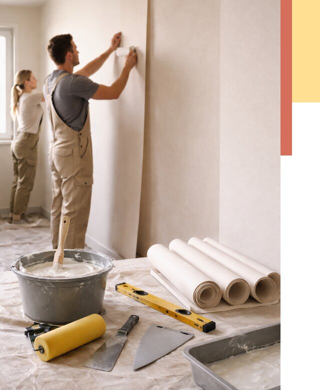 Поклейка бумажных обоев в Анапе от 5711 руб./м2 — быстро и недорого | ОТДЕЛОЧНИК-Нпа