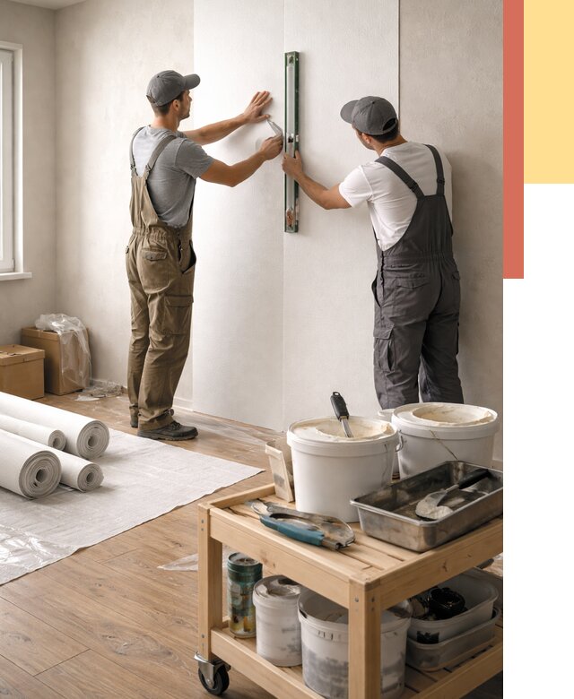 Поклейка стеклообоев в Анапе от 6750 руб. за м2 — быстро и недорого | ОТДЕЛОЧНИК-Нпа