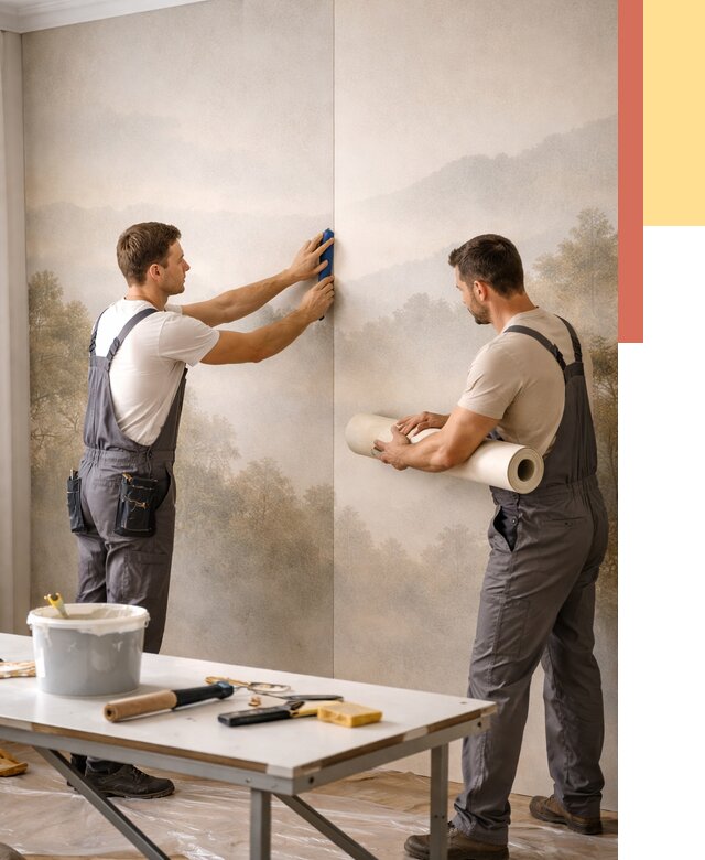 Поклейка фотообоев в Анапе от 8826 руб/м² — быстро и недорого | ОТДЕЛОЧНИК-Нпа