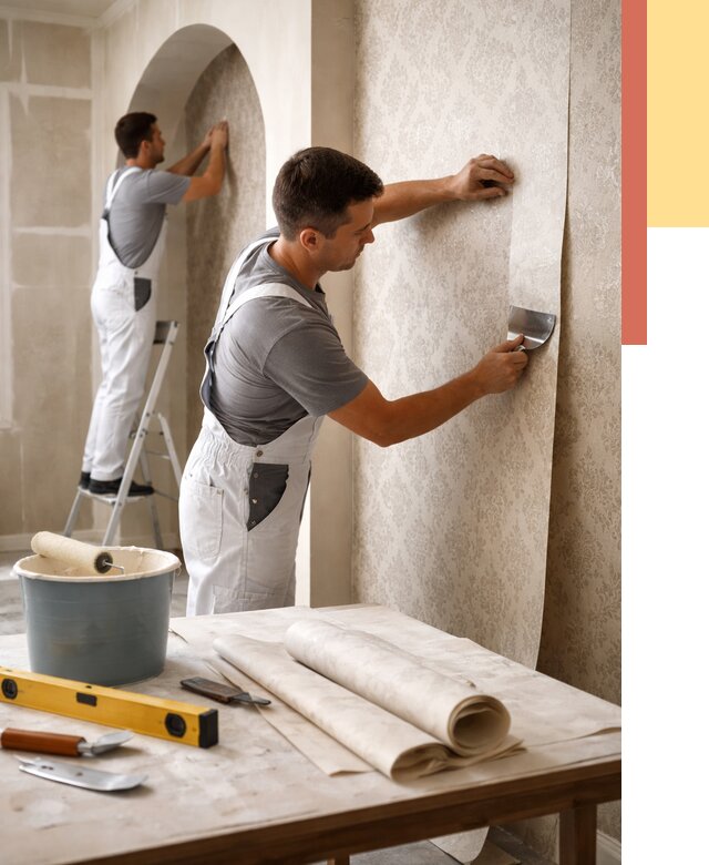 Поклейка обоев на сложные стены в Анапе от 2908 руб. под ключ | ОТДЕЛОЧНИК-Нпа