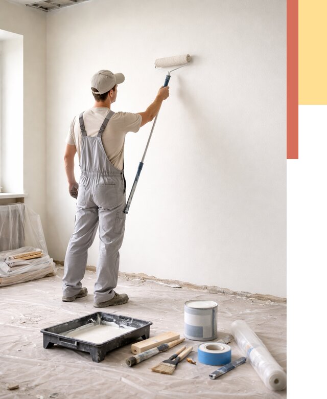 Покраска стен водоэмульсионной краской в Анапе от 467 руб. за м² | ОТДЕЛОЧНИК-Нпа