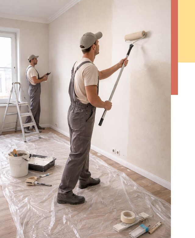 Покраска стен акриловой краской в Анапе от 3634 руб./м² — быстро и недорого | ОТДЕЛОЧНИК-Нпа