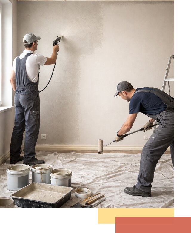 Покраска стен моющейся краской и защита поверхностей в Анапе