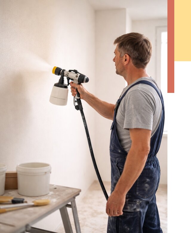 Покраска стен краскопультом в Анапе от 7788 руб. — механизированная покраска | ОТДЕЛОЧНИК-Нпа