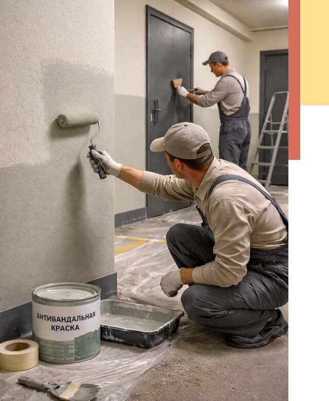 Покраска стен антивандальной краской в Анапе от 4673 руб./м² под ключ | ОТДЕЛОЧНИК-Нпа