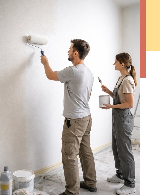 Окраска стен по стеклохолсту в Анапе от 4673 руб/м² под ключ | ОТДЕЛОЧНИК-Нпа