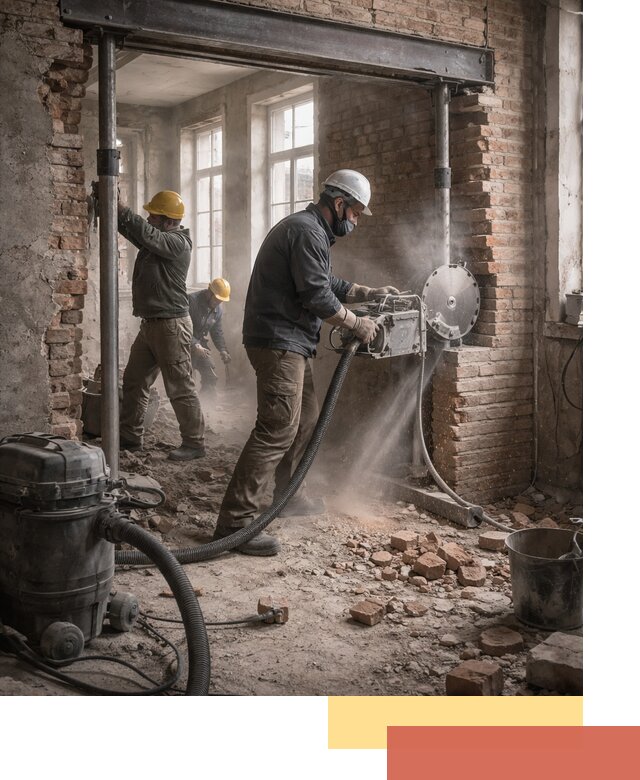 Прорезка проема в стене под дверной или оконный проем в Анапе