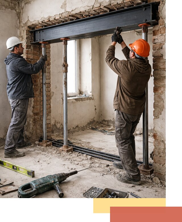 Усиление проема в стене в Анапе для расширения и безопасности