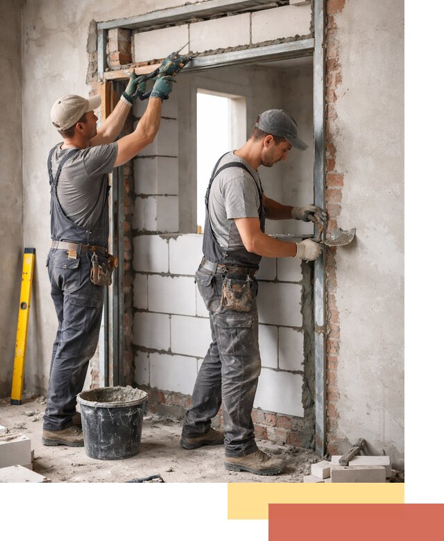 Закладка дверного проема под ключ в Анапе: демонтаж, монтаж, отделка