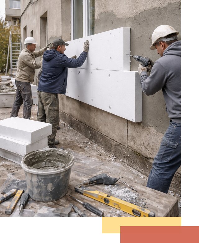 Утепление наружных стен пенопластом в Анапе