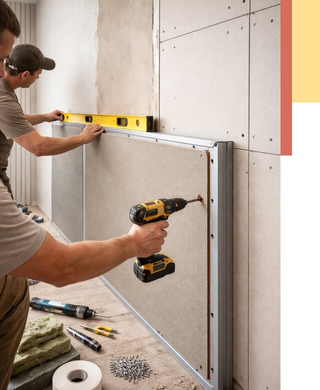 Шумоизоляция стен панелями ЗИПС в Анапе от 2284 руб./м² под ключ | ОТДЕЛОЧНИК-Нпа