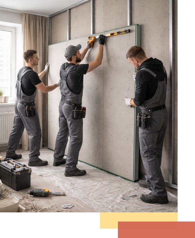 Шумоизоляция стен панелями ЗИПС в Анапе для жилых и коммерческих помещений