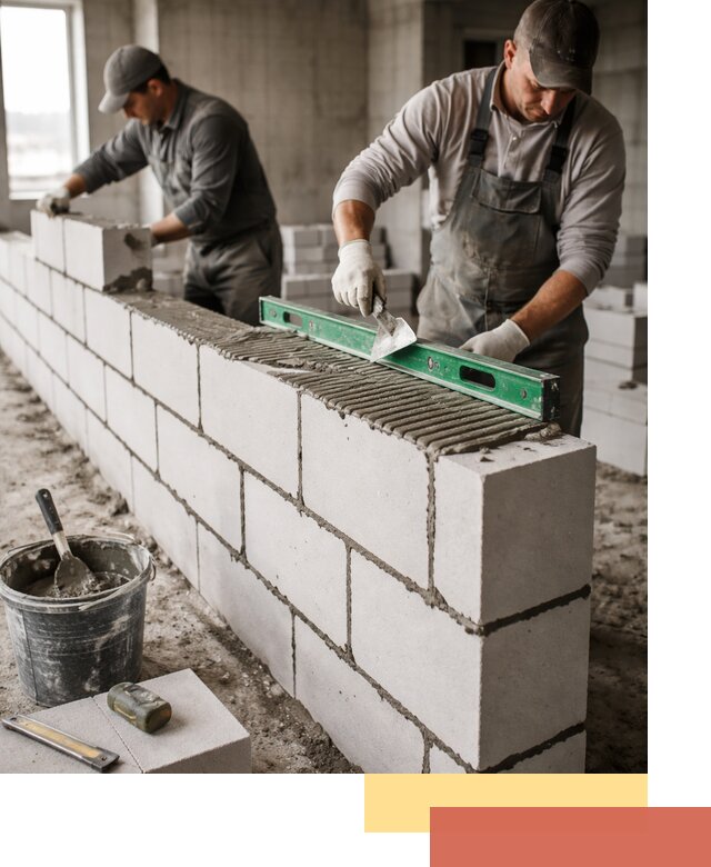 Кладка перегородок из газобетона в Анапе быстро и качественно