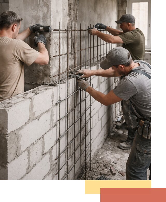Армирование кладки перегородок в Анапе профессионально и надёжно