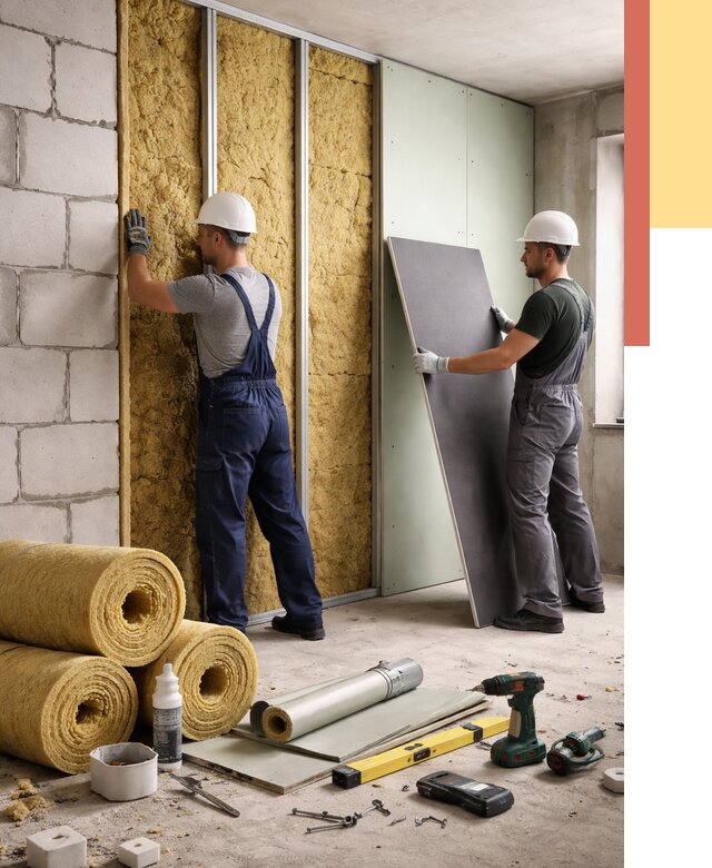 Шумоизоляция перегородок из блоков в Анапе от 1921 руб./м² — быстро и недорого | ОТДЕЛОЧНИК-Нпа