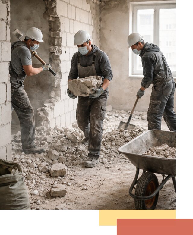 Демонтаж блочных перегородок в Анапе быстро и аккуратно