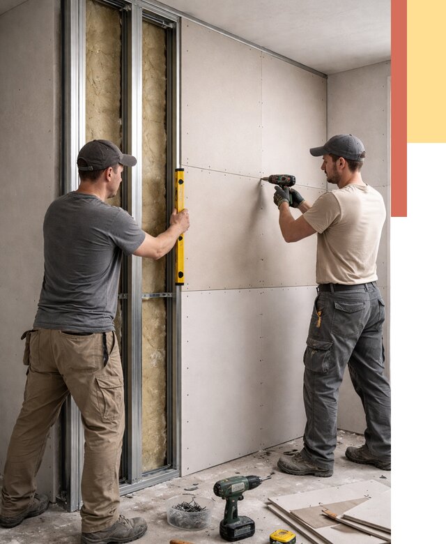 Монтаж двухслойной перегородки из гипсокартона в Анапе от 1506 руб. | ОТДЕЛОЧНИК-Нпа