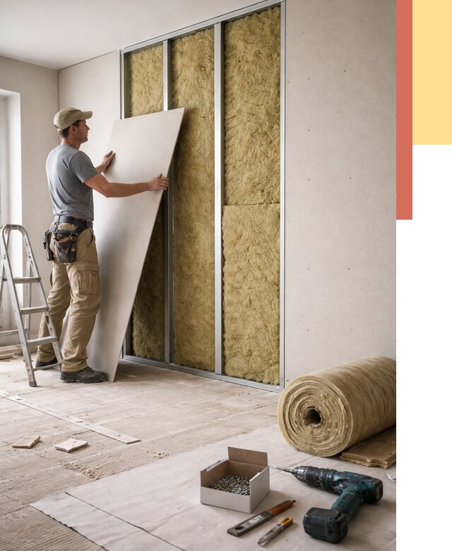 Перегородка из гипсокартона с шумоизоляцией в Анапе от 3240 руб. | ОТДЕЛОЧНИК-Нпа