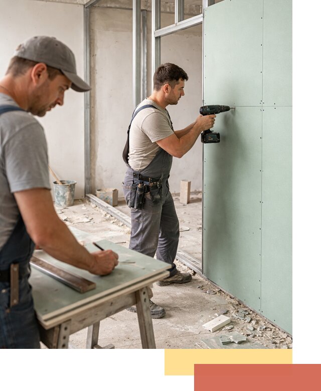 Перегородки из влагостойкого гипсокартона под ключ в Анапе