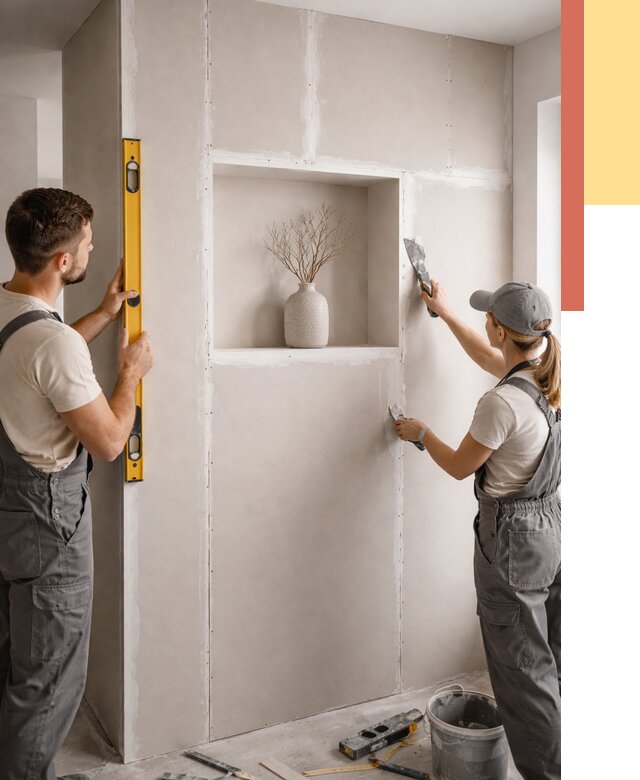 Перегородка из гипсокартона с нишей в Анапе от 3375 руб. под ключ | ОТДЕЛОЧНИК-Нпа