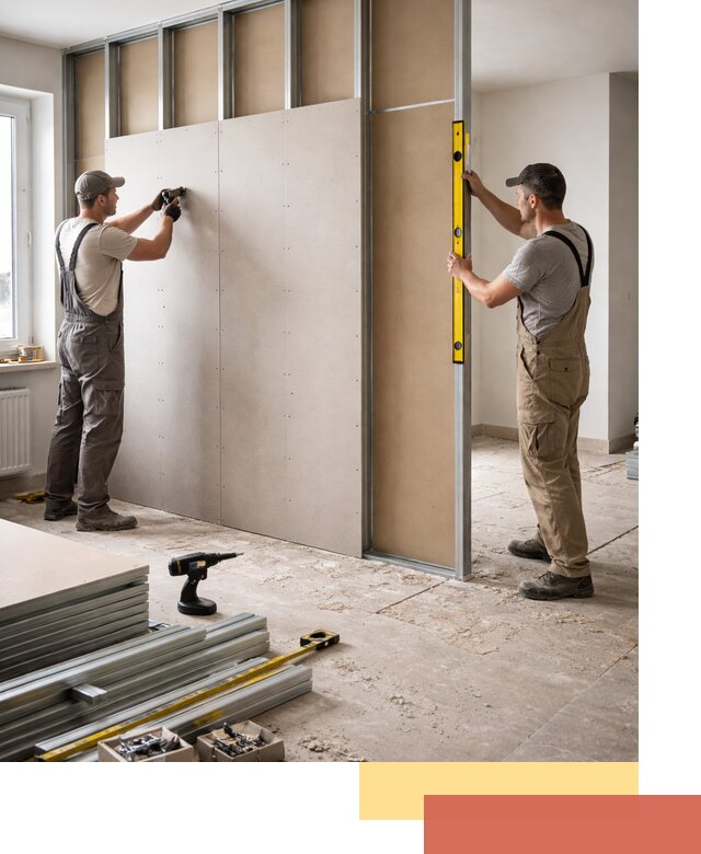 Зонирующая перегородка из гипсокартона под ключ в Анапе