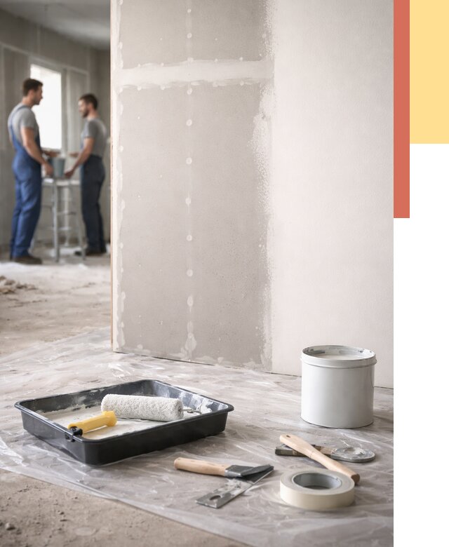 Покраска перегородок из гипсокартона в Анапе от 4673 руб. под ключ | ОТДЕЛОЧНИК-Нпа