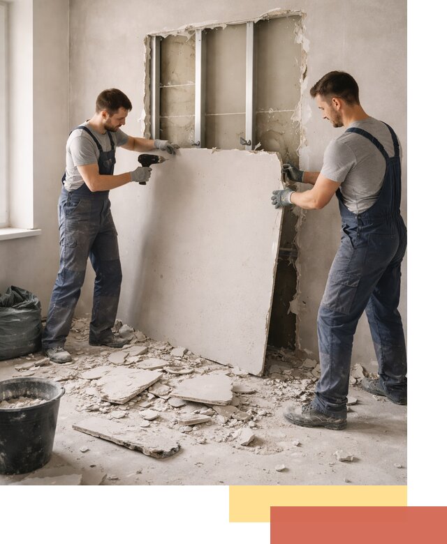 Демонтаж перегородки из гипсокартона в Анапе быстрый и аккуратный