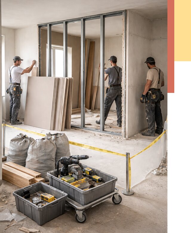 Перенос гипсокартонной перегородки в Анапе под ключ от 4673 руб. | Демонтаж и монтаж – ОТДЕЛОЧНИК-Нпа