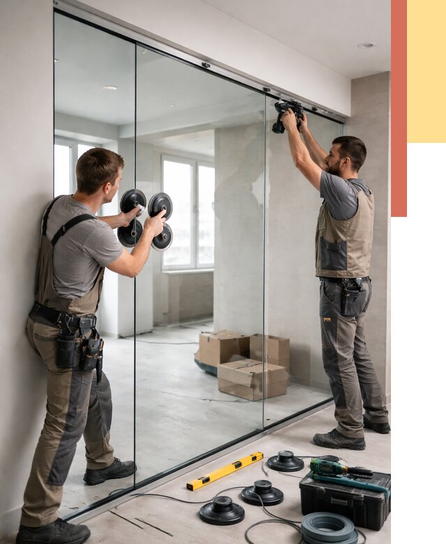 Монтаж стеклянных перегородок в Анапе от 6750 руб. | ОТДЕЛОЧНИК-Нпа