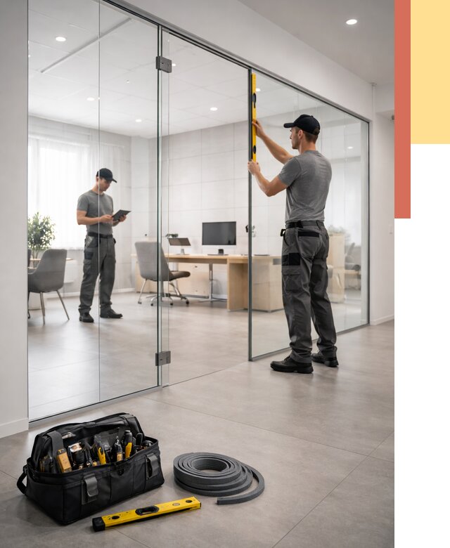 Цельностеклянные перегородки под ключ в Анапе от 9865 руб. — монтаж и цены | ОТДЕЛОЧНИК-Нпа