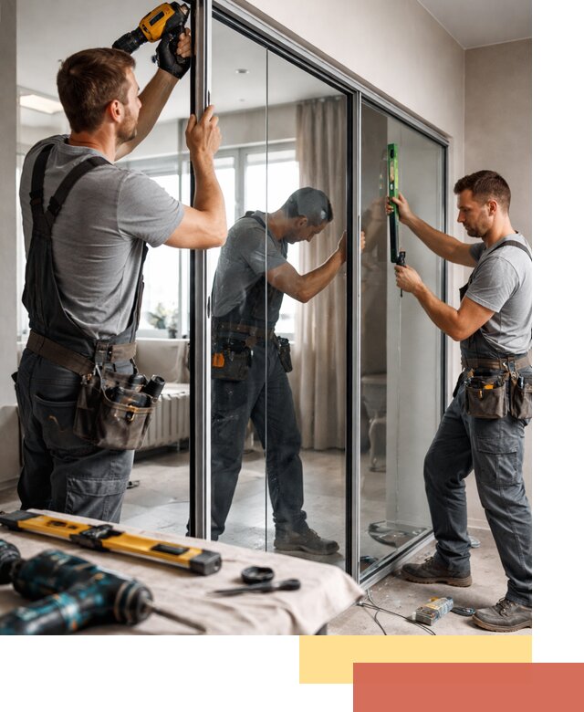 Каркасные стеклянные перегородки под ключ в Анапе