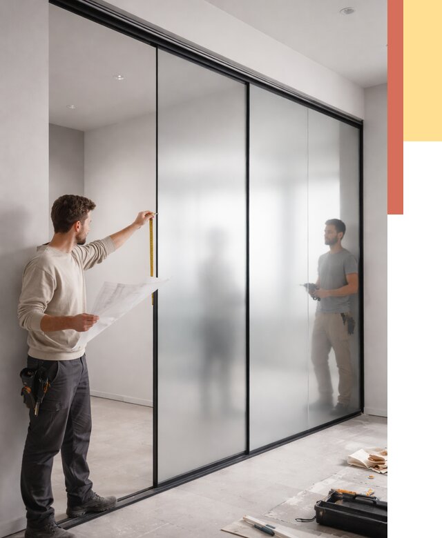 Матовые стеклянные перегородки в Анапе от 8826 руб. — монтаж и установка | ОТДЕЛОЧНИК-Нпа