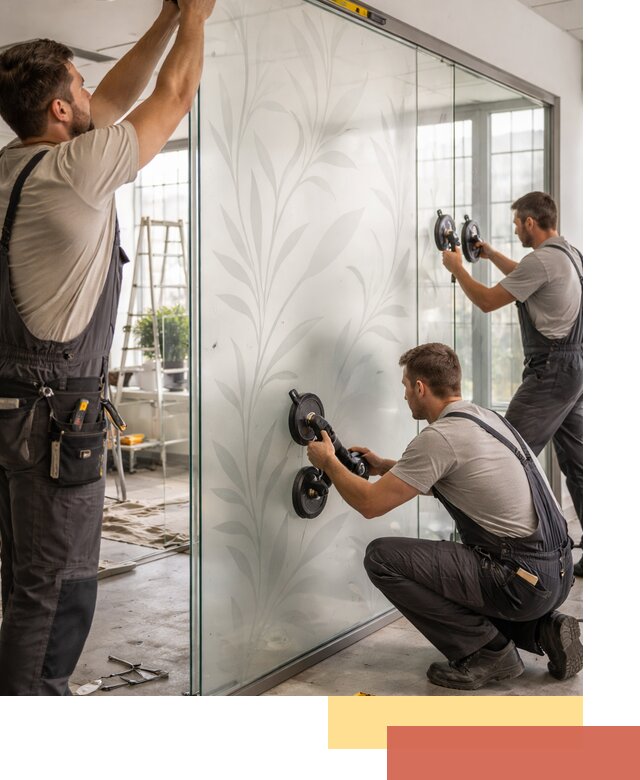 Стеклянные перегородки с рисунком на заказ в Анапе