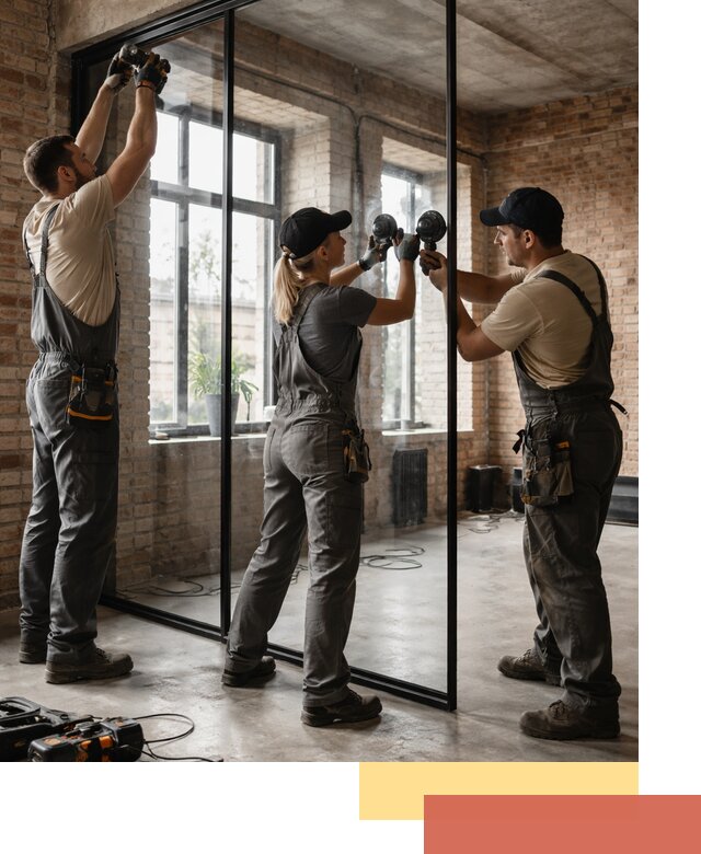 Стеклянные перегородки лофт — изготовление и монтаж в Анапе