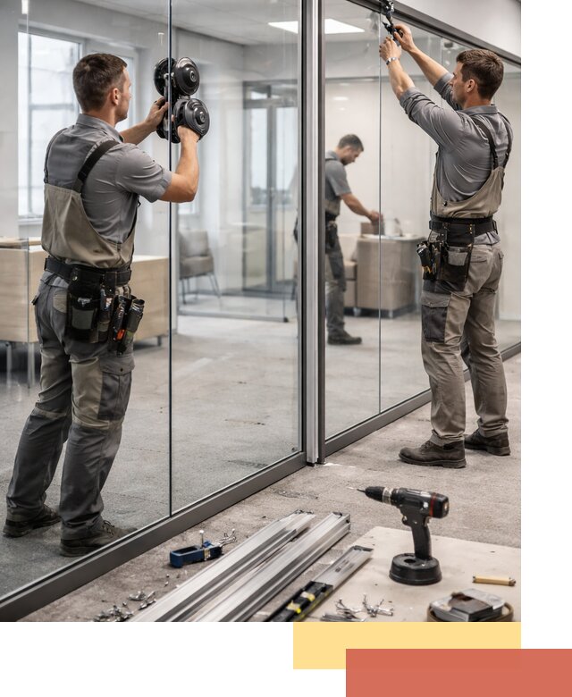 Стеклянные офисные перегородки под ключ в Анапе